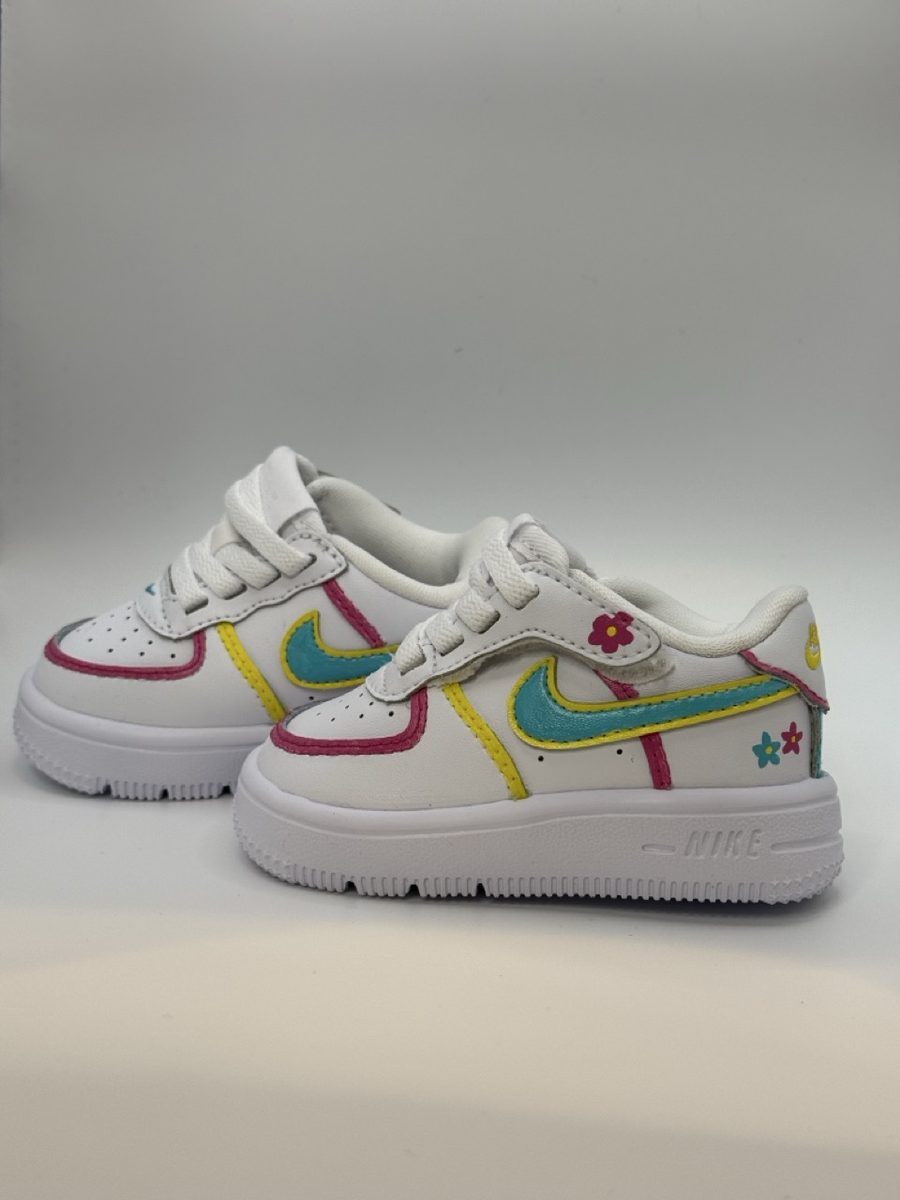 Rainbow hand-painted baby sneakers