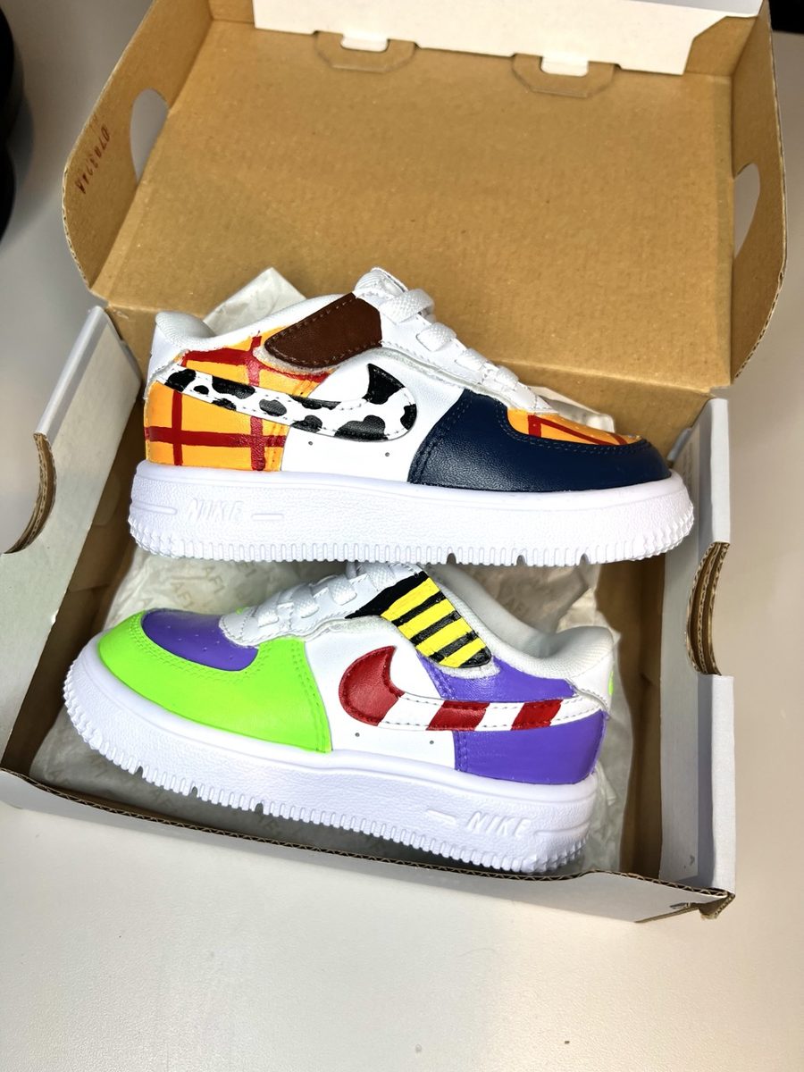 Colorful hand-painted character sneakers