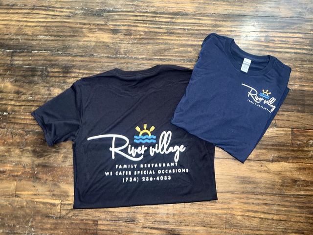 Restaurant staff shirts with the company logo