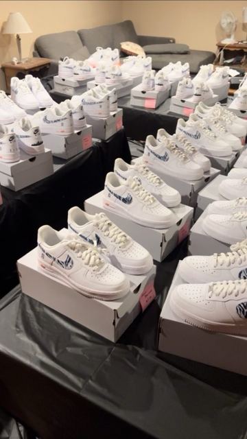 A bulk order of custom sneakers for a team’s game day staff