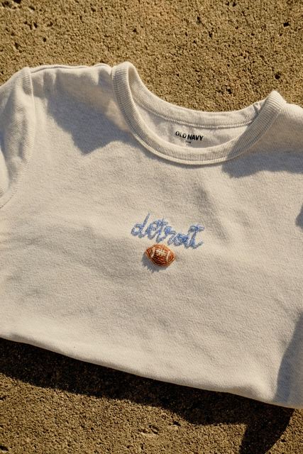 Detroit beaded embroidery tee